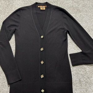 Tory Burch Women's S Brown Merino Wool Sweater Cardigan